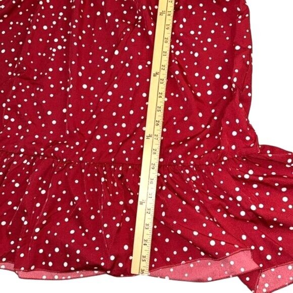 Red Polka Dot Womens Dress 7XL V-Neck Flowing Design Lightweight Polyester - Picture 6 of 6